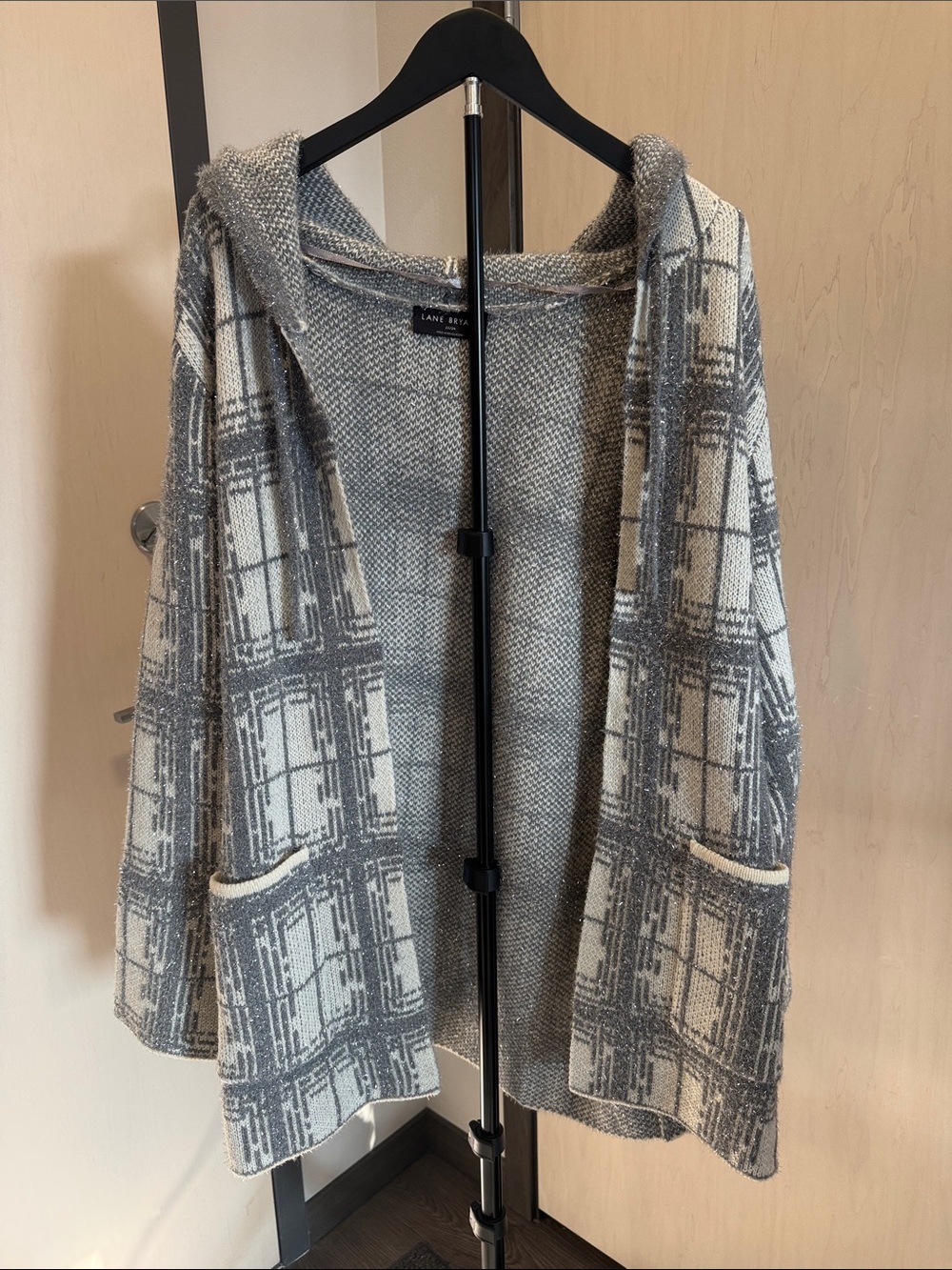 Lane Bryant Heather Gray Knit Sweater with Metallic Accents